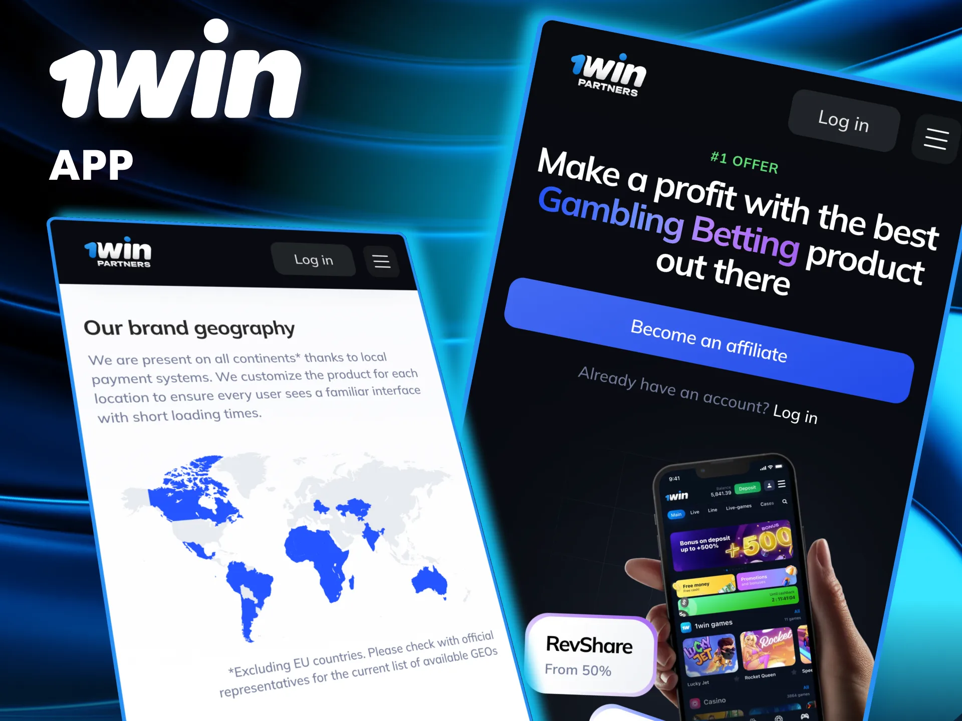 Manage your 1Win affiliate account through the mobile site without needing an app.