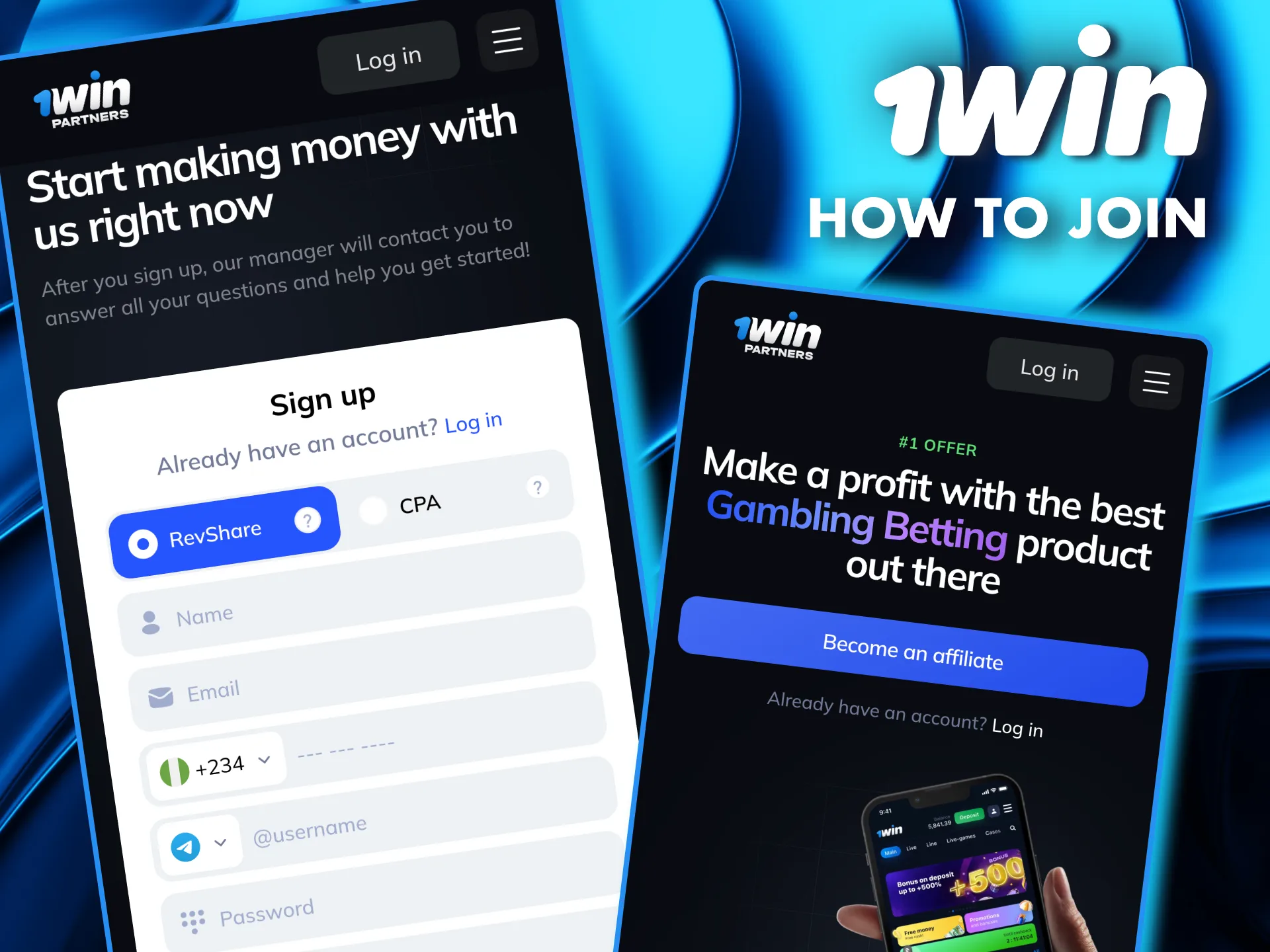 1Win welcomes influencers, bloggers, and webmasters, sign up today.