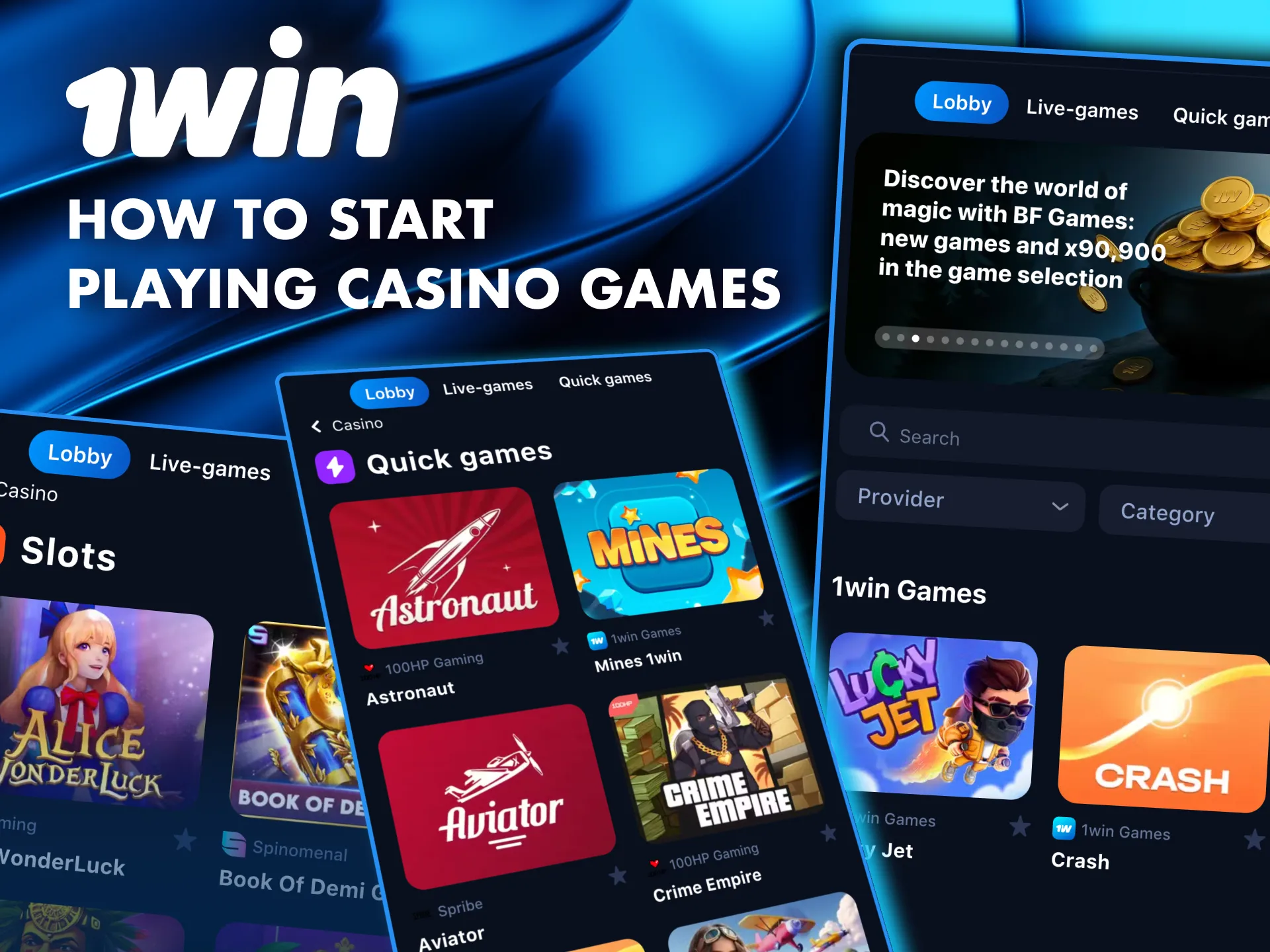 Deposit funds, pick a game, and start playing in the 1Win casino.