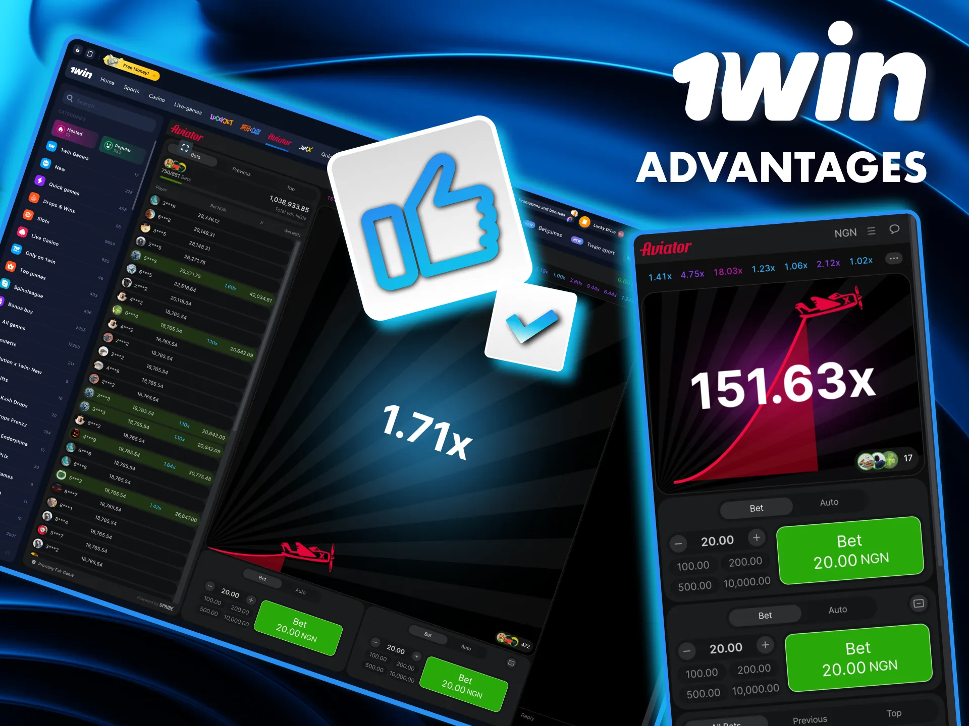 Aviator at 1Win Nigeria is a top choice for players thanks to its fast rounds and high payouts.
