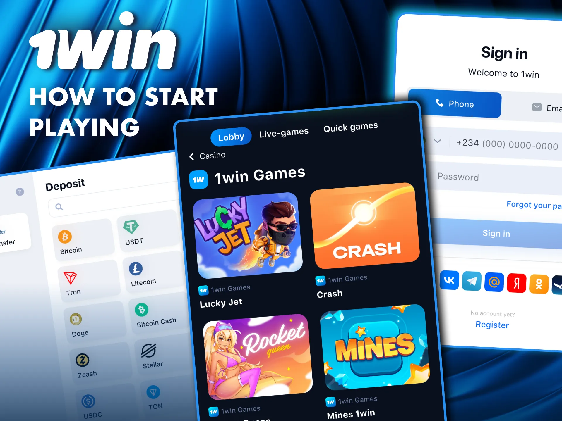 Join 1Win casino online create an account, fund it, and explore exciting games.