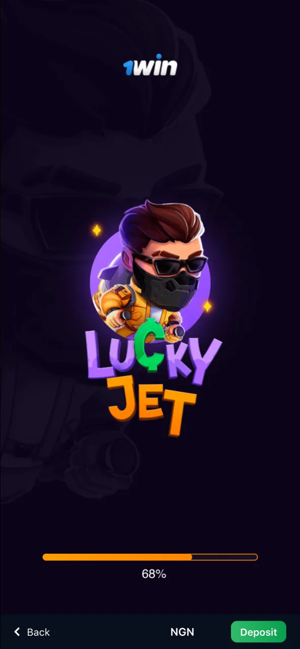 The opening screen of 1Win Lucky Jet sets the stage for big winnings.