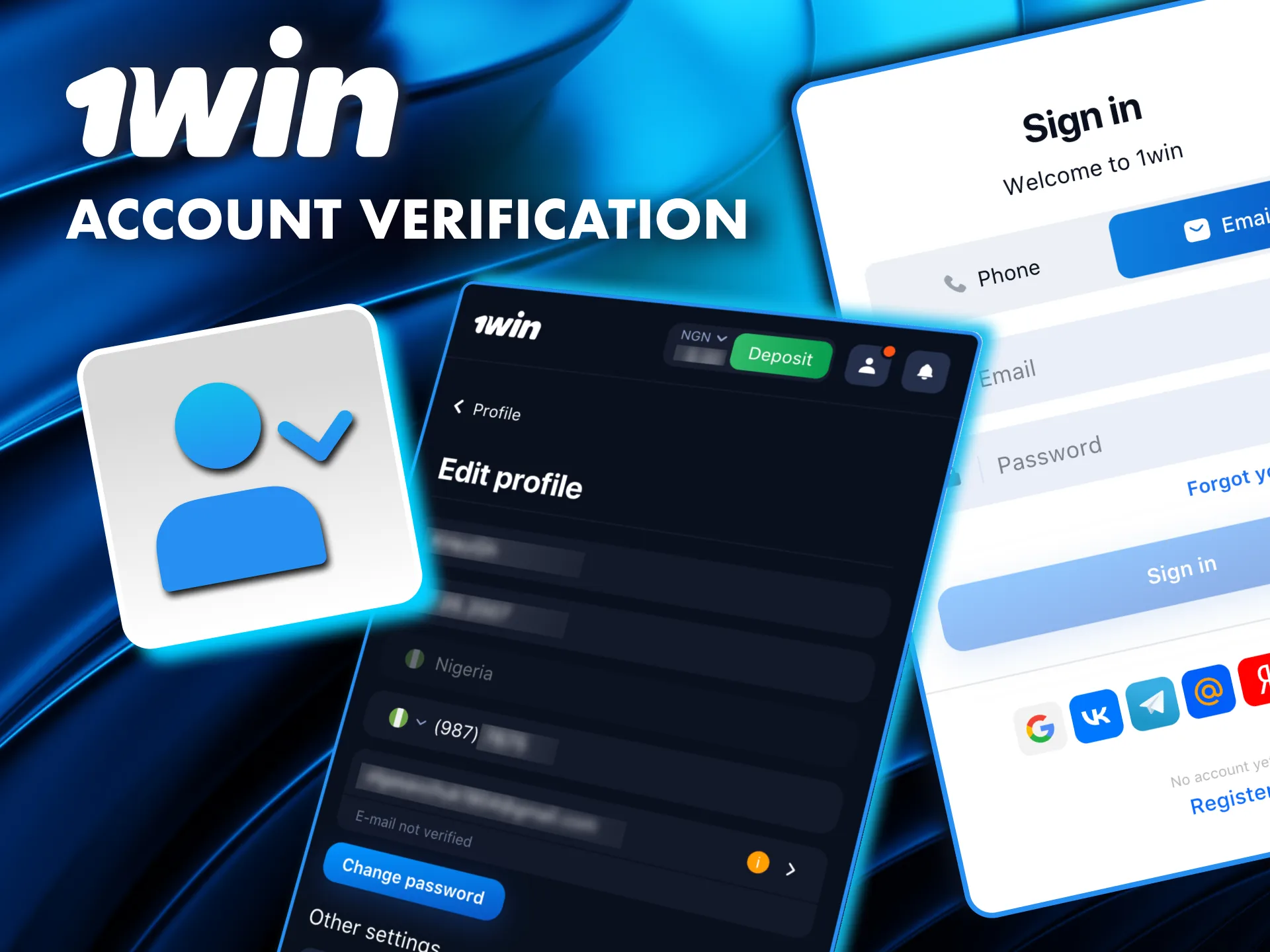 Verify your 1Win account by submitting ID, payment details, and proof of address.