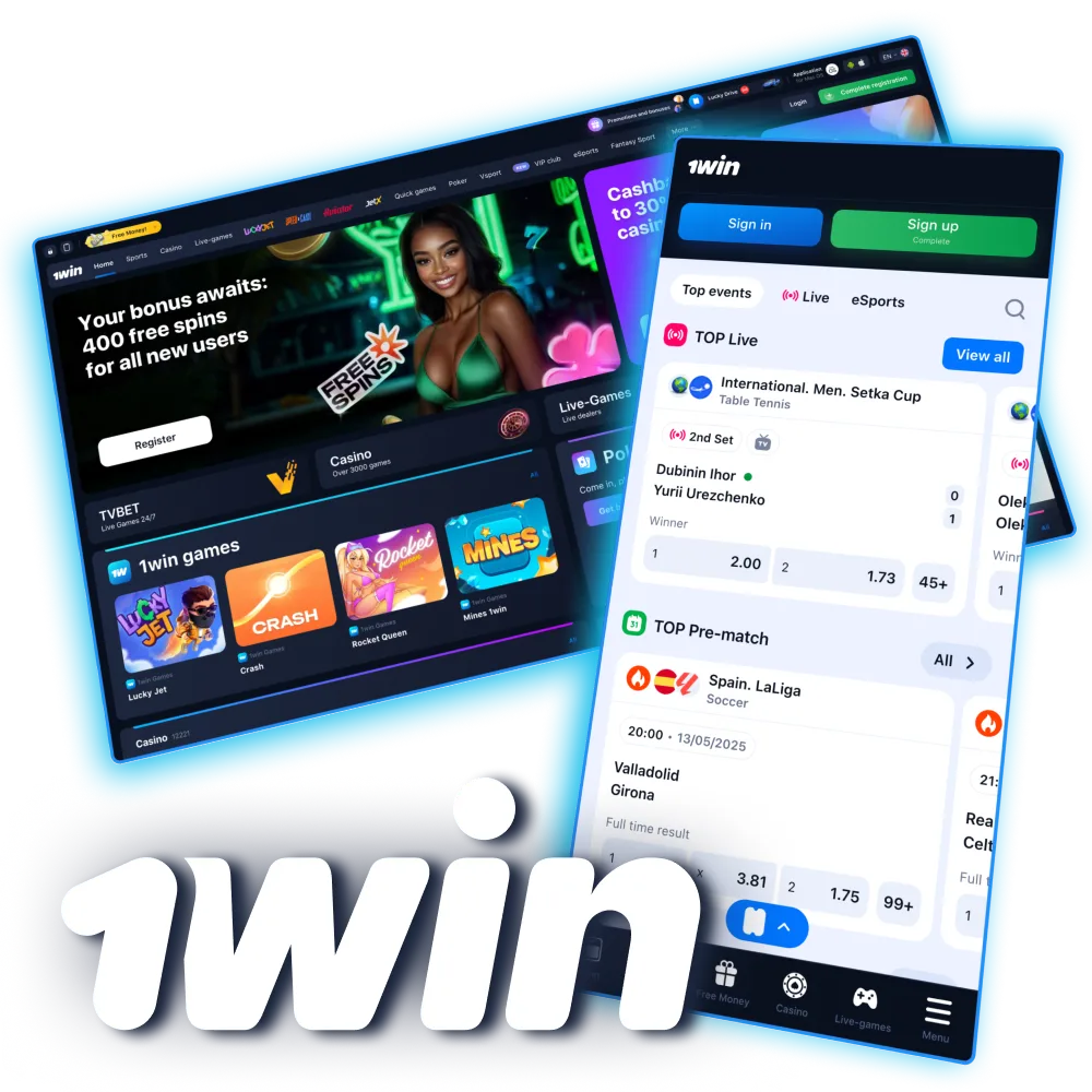 1Win platform with sports betting and casino options in Nigeria.