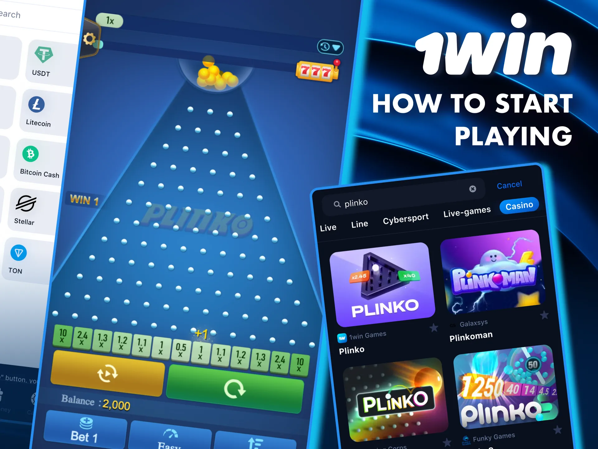 Jump into 1Win Plinko by registering, activating your balance.