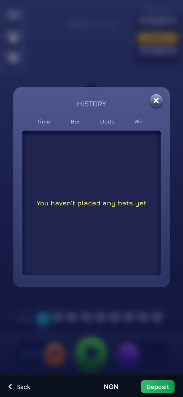 Track your progress in 1Win Plinko through the game history section.