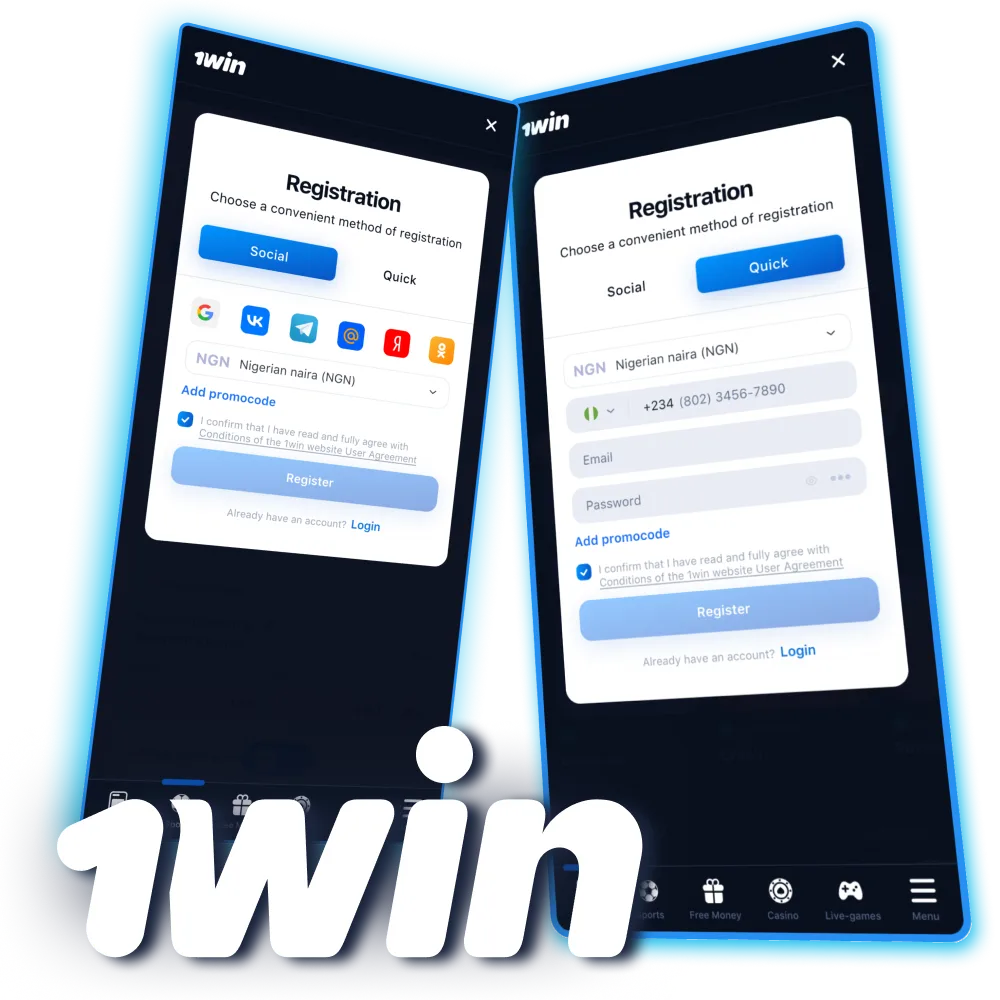 Create an account on 1Win Nigeria to access sports betting and casino games.