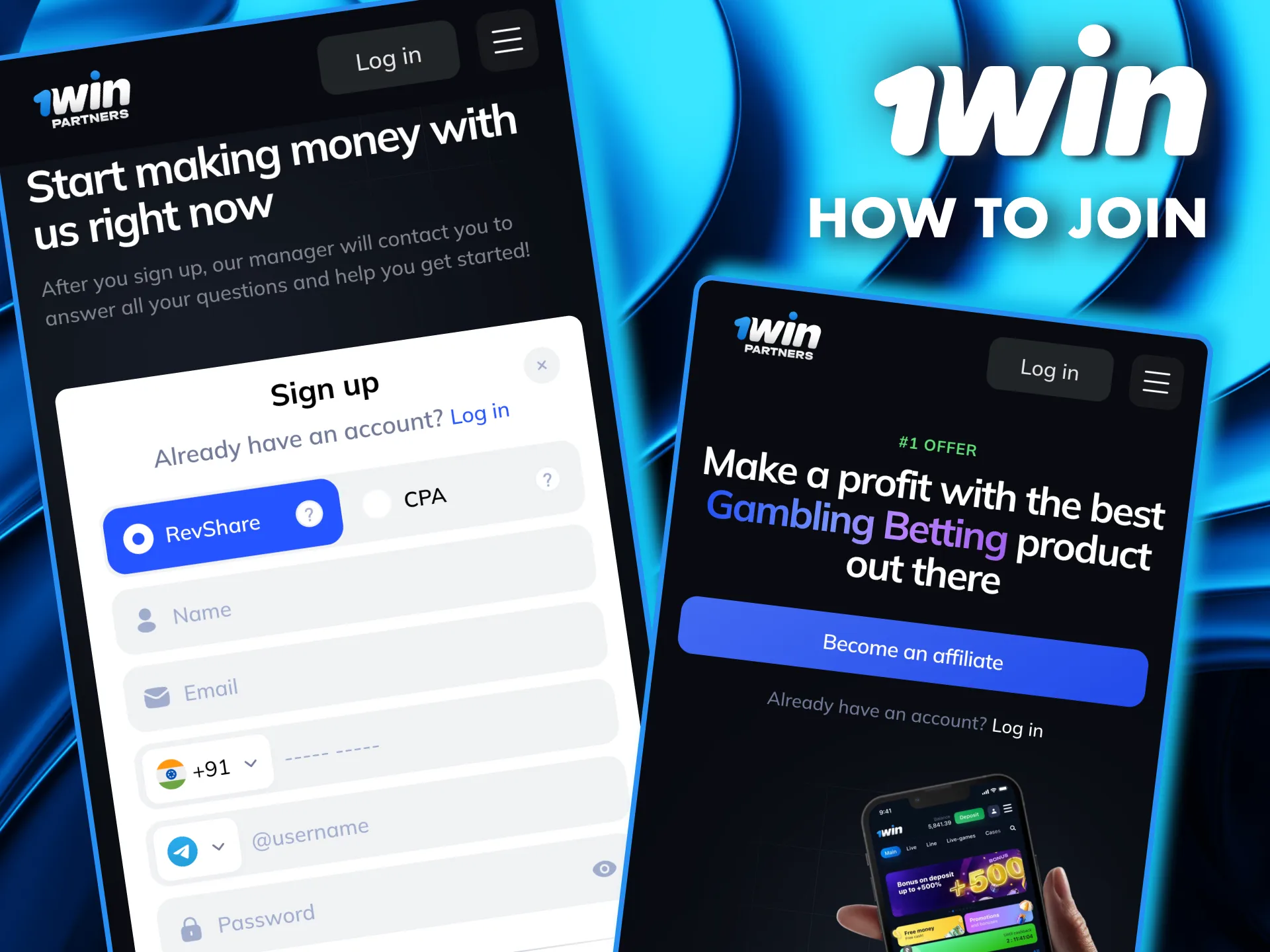 1Win welcomes influencers, bloggers, and webmasters, sign up today.