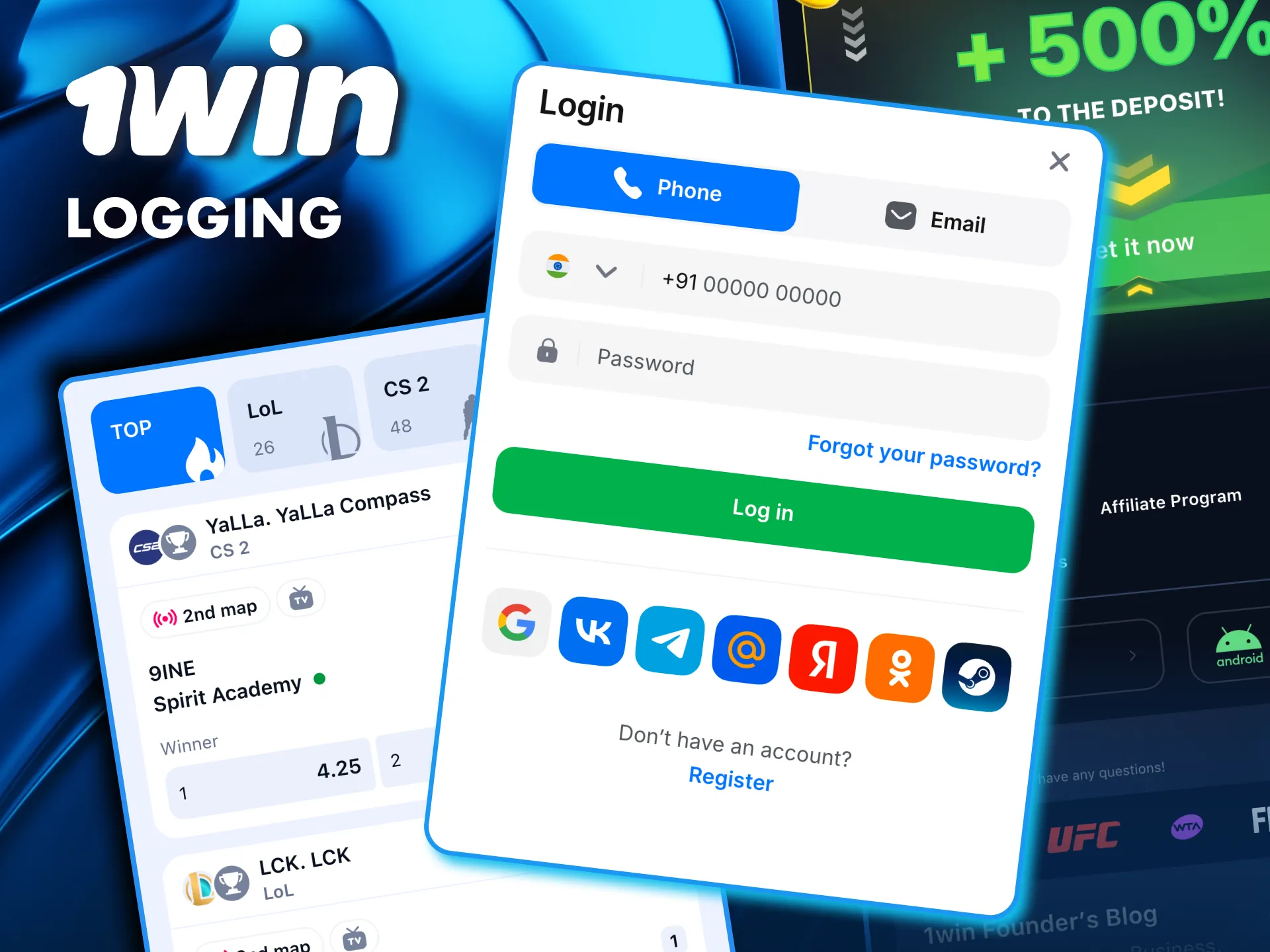 Log in to 1Win with ease use email, phone, or social media for instant entry.