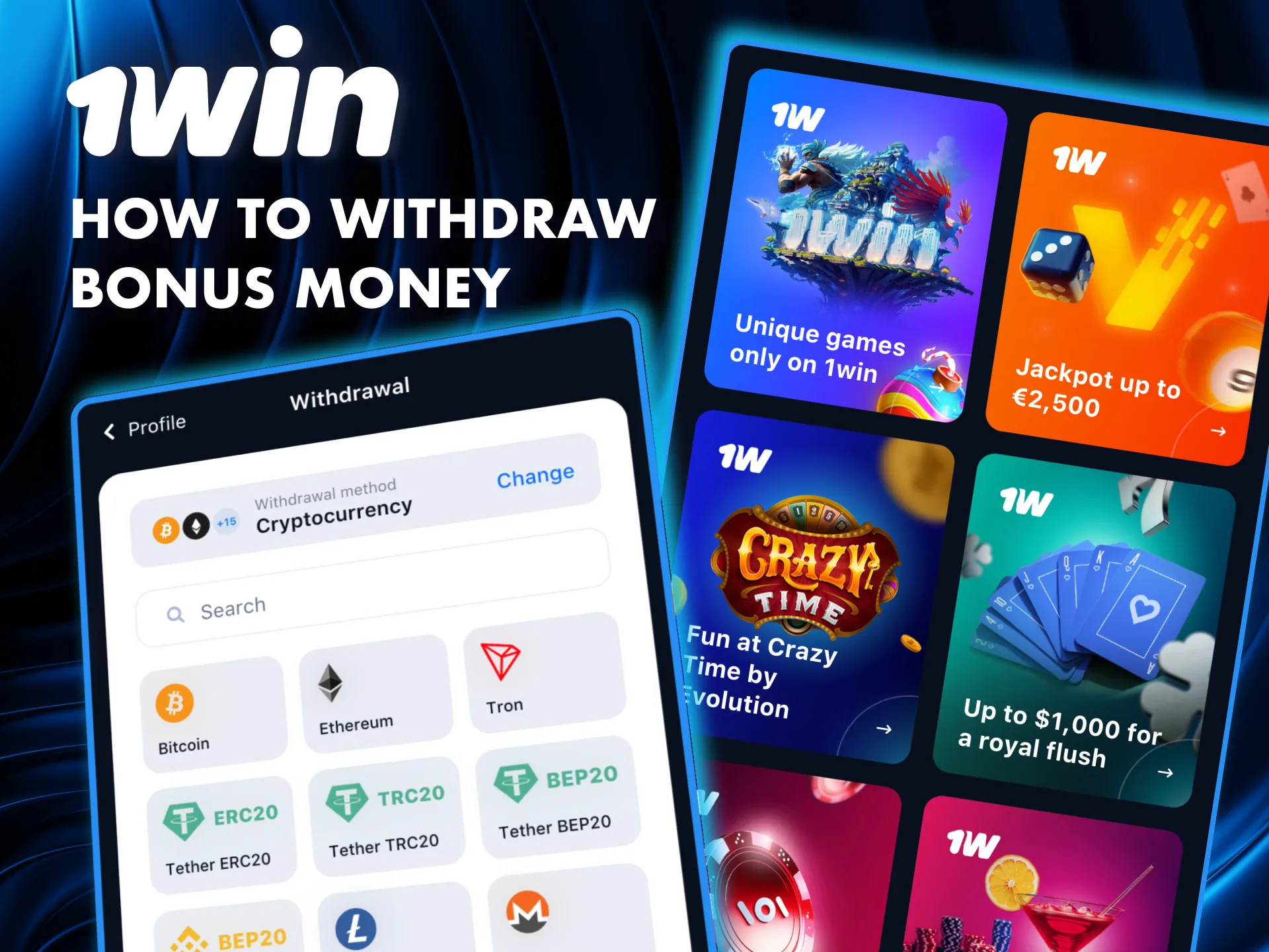 Follow the correct steps at 1Win to cash out your bonus.