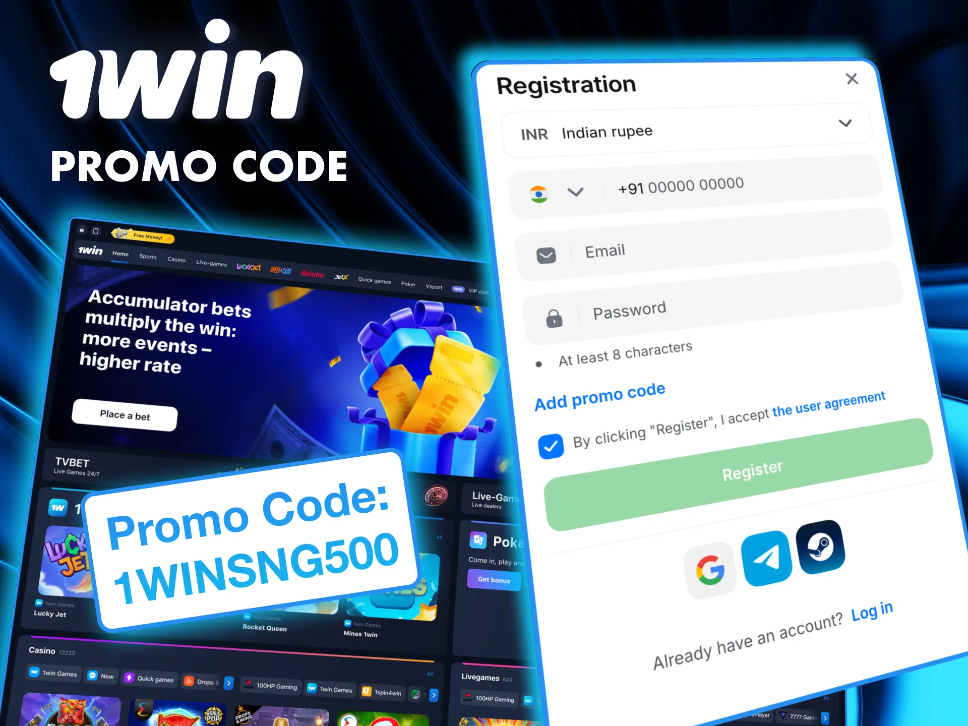 Use the promo code at 1Win to unlock exclusive bonuses and rewards.