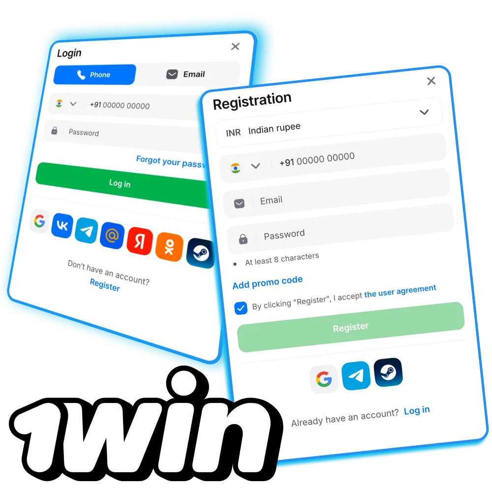 Create an account on 1Win India to access sports betting and casino games.