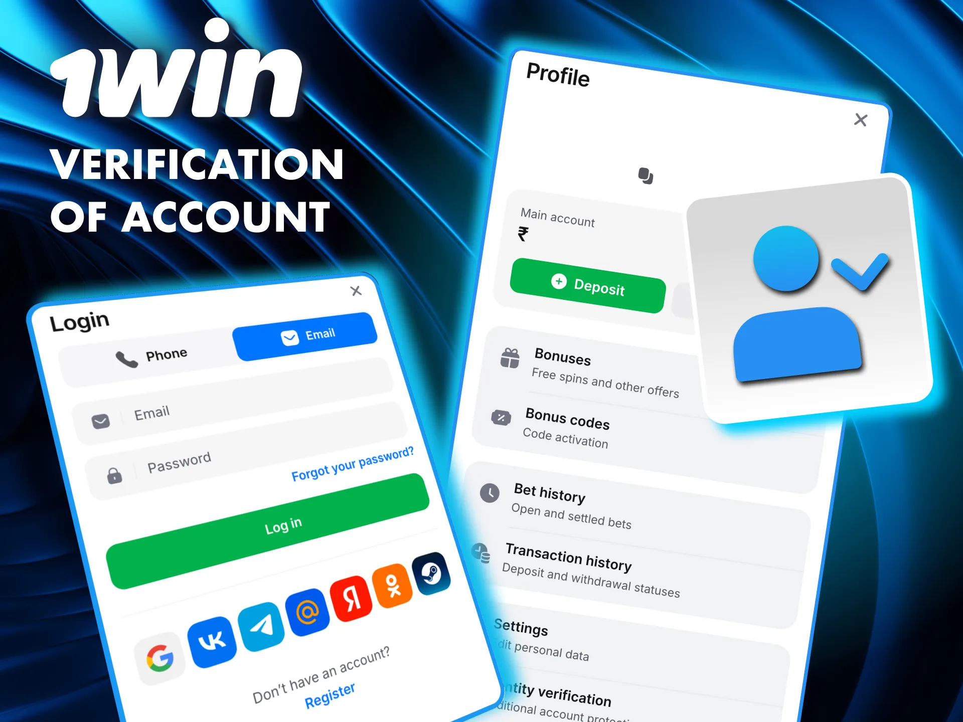Complete your 1Win account verification by uploading required documents.