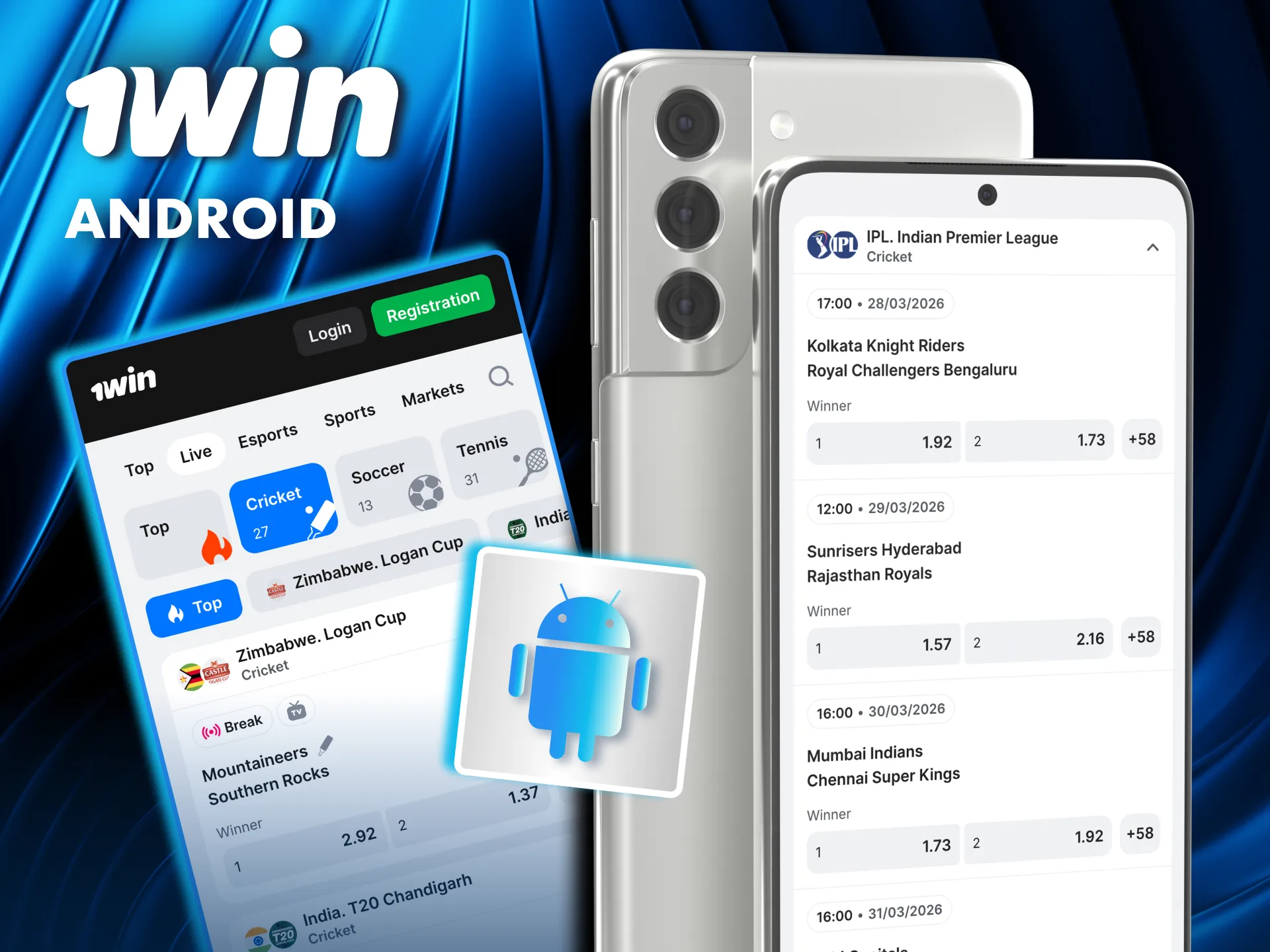 Easy 1win Android installation with APK file.