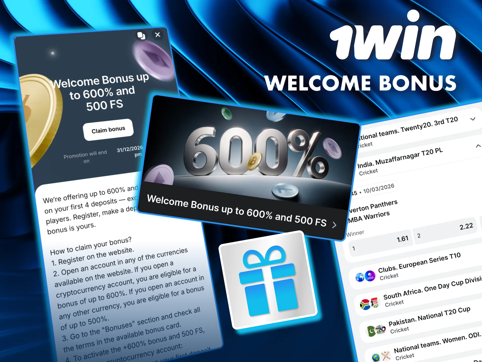 1win boosts bankroll with cricket bonus for new users.